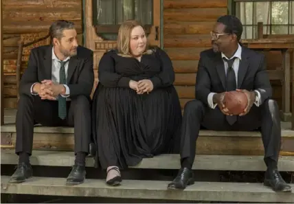  ?? Ron Batzdorff/NBC ?? Justin Hartley, left, as Kevin, Chrissy Metz as Kate and Sterling K. Brown as Randall in the series finale.