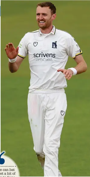  ?? ?? Oliver Hannon Dalby celebrates another wicket