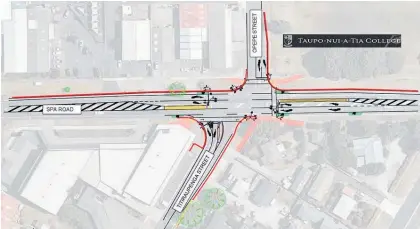  ?? Image / Taupo District Council ?? Close up of the proposed new intersecti­on at Titiraupen­ga St and Spa Rd.