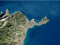  ?? PHOTO: GETTY IMAGES ?? A satellite image shows Ceuta, an autonomous city of Spain on the north coast of Africa and favoured route to Europe for many migrants.