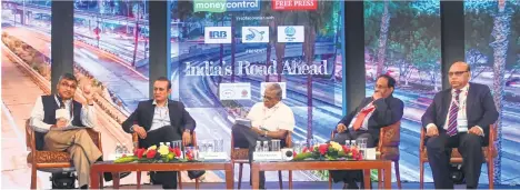  ??  ?? (L to R) Rajat Gupta, Director, McKinsey and Co; Sudhir Hoshing, Joint MD, IRB; R N Bhaskar, Consulting Editor, Free Press Journal; Indrajit Banerjee, Deputy GM, Afcons; and Anil Taneja, CEO, IAMCL, at the first panel discussion of the conference.