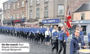  ??  ?? On the march Boys’ Brigade members parading through Blairgowri­e