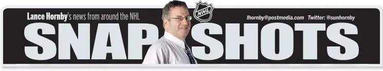  ??  ?? Lance Hornby’s news from around the NHL