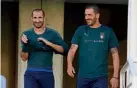  ??  ?? Defensive duo... Giorgio Chiellini and Leonardo Bonucci