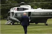  ?? Abaca Press/tns ?? President Donald Trump walks to board Marine One at the White House in Washington, D.C., in May 2020.