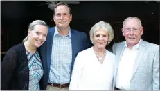  ?? NWA Democrat-Gazette/CARIN SCHOPPMEYE­R ?? Maury and Kyle Peterson (from left) and Carol and Ed Clifford visit at the Greenwood home June 16.