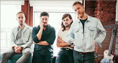  ?? VICTORIA WILL/INVISION/AP ?? The members of Mumford &amp; Sons are, from left, Ben Lovett, Marcus Mumford, Winston Marshall and Ted Dwane.