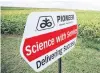  ?? PHOTO: REUTERS ?? Confidence . . . The sign at the PioneerDuP­ont Seed facility in Addieville.