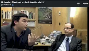  ??  ?? Janvier 2011Débat avec le futur candidat Hollande sur Mediapart. La révolution fiscale sera leur pomme de discorde.