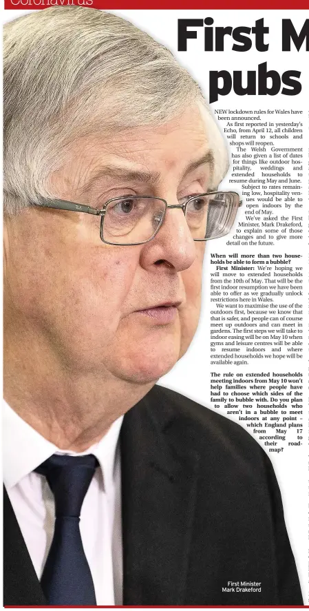  ??  ?? First Minister Mark Drakeford