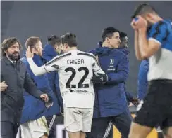  ?? //AFP ?? Conte y Chiesa, celebrando el pase de la Juve a la final