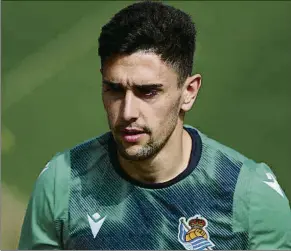  ?? FOTO: REAL SOCIEDAD ?? Martín Merquelanz, durante un entrenamie­nto de la Real Sociedad