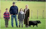  ??  ?? Duncan Smith and Annabel Tapley-Smith with their children Rupert, 8, and Tabitha, 10, on Patangata Station.