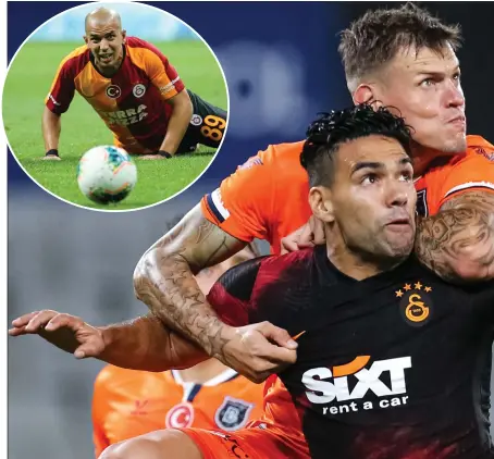  ?? Pictures: Getty ?? Sofiane Feghouli ( top), Falcao ( main), Ryan Babel and Arda Turan ( left) have all played at the top of the game.