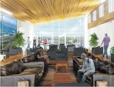  ??  ?? ATCO’s lodge at the Site C project will include an open-concept lobby.