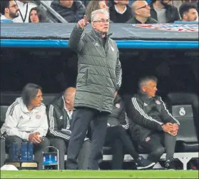  ?? J.A. Gª SIRVENT ?? Jupp Heynckes, dirigiendo al Bayern de Múnich en su último partido de Champions