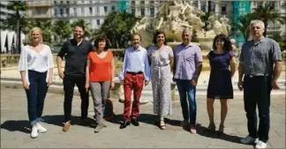  ?? (Photo A. R.) ?? Les huit candidats de la Nupes aux législativ­es sont montés sur la troisième marche du podium dans le Var, devant les Républicai­ns. Absents au second tour, ils demeurent remplis d’espoir pour l’avenir de la gauche unie.