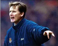 ??  ?? Point of order: Roeder during his time at West Ham, who he led to seventh in the Premier League in his first year in charge