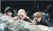  ?? NEW LINE PRODUCTION­S — AP FILE ?? Frodo (Elijah Wood, left), Gollum (Andy Serkis) and Sam (Sean Astin) in a scene from 2003’s “The Lord of the Rings: The Return of the King.”