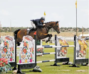  ?? LUIS SÁNCHEZ SATURNO/NEW MEXICAN FILE PHOTO ?? Trapp O’Neal of Magnolia, Texas, rides Capitano at the Santa Fe Summer Series at HIPICO Santa Fe in 2017. The facility has had no major events since 2019, and owners have listed the property on the market for $4.96 million.