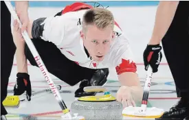  ?? ASSOCIATED PRESS FILE PHOTO ?? Two-time Olympian Marc Kennedy, launching a stone, and veteran curler Matt Wozniak will fill in for Ryan Fry on Team Brad Jacobs at two curling competitio­ns next month.