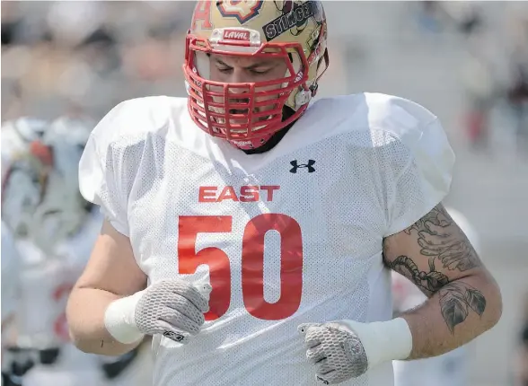  ?? Supplied ?? Laval University offensive tackle Danny Groulx was taken seventh overall in Tuesday’s CFL Canadian draft by the Edmonton Eskimos.