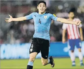  ?? FOTO: AP ?? Federico Valverde corre a celebrar el gol que le hizo a Paraguay