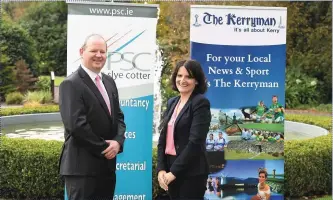  ??  ?? Seamus Cotter (director) and Siobhan Rivas May of Peevers Slye Cotter at the launch of The Kerryman Business Awards.