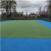  ?? ?? Tennis courts in Johnstone are being refurbishe­d