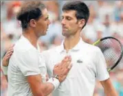  ??  ?? Novak Djokovic (right) beat Rafa Nadal 64, 36, 76(9), 36, 108.