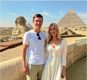  ?? ?? Ivanka Trump and Jared Kushner shared their holiday snaps from Egypt on Instagram.