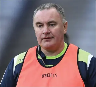  ??  ?? Frank Browne patrolling the sideline when the Mayo ladies played Dublin in the Lidl National League in Croke Park three years ago.