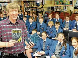  ??  ?? ●● Tim Bowler, author, visits King’s in Macclesfie­ld, and inset, Lauren Hayward