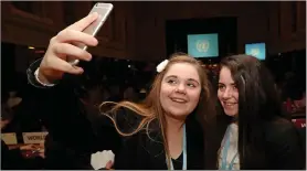  ??  ?? Student delegates, Katelyn Cusack and Caoimhe Egan from Davis College taking time out for a quick selfie.