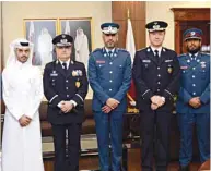  ??  ?? Officials from the Security Committee of the Supreme Committee for Delivery &amp; Legacy (SC) and Public Security Police of Portugal pose after the agreement signing in Doha yesterday.