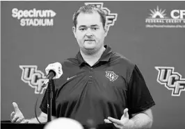  ?? STEPHEN M. DOWELL/STAFF FILE PHOTO ?? First-year coach Josh Heupel, who wants his team to build on 2017’s success rather than be satisfied with it, said he is starting to see some separation in certain position groups.