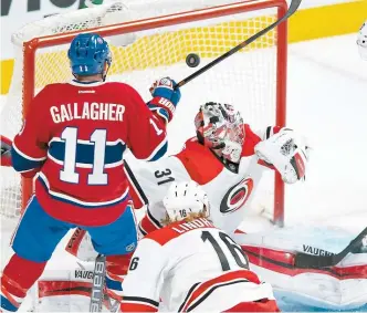  ??  ?? Brendan Gallagher a déjoué Anton Khudobin pour inscrire son 20 but de la saison à la 9 minute de la période initiale.