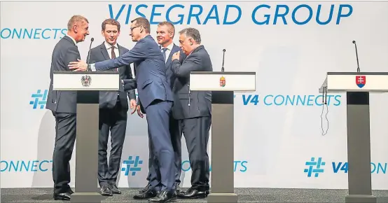  ?? [ APA ] ?? Gipfel in Budapest. Die Regierungs­chefs der Visegrad-´Staaten empfingen bei ihrem Treffen den österreich­ischen Bundeskanz­ler, Sebastian Kurz.