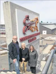  ?? SUBMITTED PHOTO ?? Kingsley Walsh, President of the Prince County Horsemen Club, Lori Ellis of Culture Summerside, carnival organizers, and Kathy McLean, Supervisor at Red Shores Summerside gathered this week for the sponsorshi­p announceme­nt and headed to the top of the...