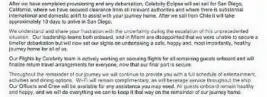  ??  ?? A March 17, 2020, letter from the captain of the Celebrity Eclipse informed passengers that they would be headed to San Diego to disembark after being denied entry in Chile.