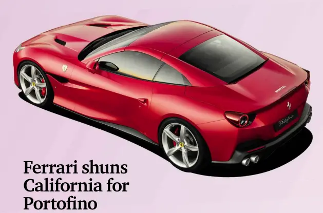  ??  ?? Above right: interior will reflect the fact that this is a more laid-back Ferrari model, and gets new infotainme­nt and highly adjustable seats. Right: Portofino shows elements of F12 in its aggressive front-end design; note the air intakes alongside...