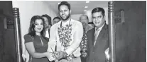  ??  ?? From left: Sachini Ayendra Stanley, Roshan Ranawana and Isuru Wijeratne cutting the ribbon