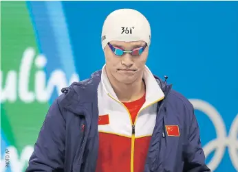  ??  ?? Sun Yang at the Olympic Games in Rio de Janeiro last year.