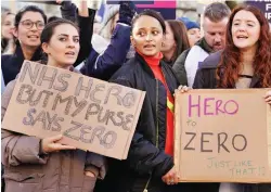  ?? ?? Walkouts: Nurses demand more pay at rally in London