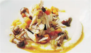  ??  ?? Chicken and wild mushroom fricassee is a warm, comforting food perfect for the winter chill.