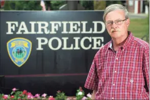  ?? Ned Gerard / Hearst Connecticu­t Media ?? Fairfield Police Chief Christophe­r Lyddy poses in front of police headquarte­rs, in Fairfield on June 25.