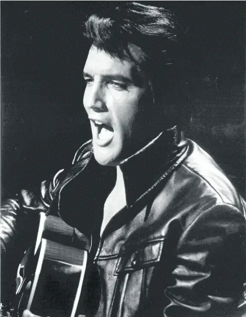  ?? POSTMEDIA NEWS FILES ?? Elvis Presley 50 years ago wearing a black leather suit in a television special that revived his flagging career. Presley was as hip-shakin’ and heart-breakin’ as ever. His wife Priscilla said Elvis knew it would be make-it-or-break-it.