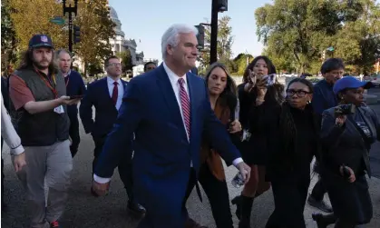  ?? ?? Tom Emmer on Capitol Hill after withdrawin­g his name as a candidate for House speaker on 24 October. Photograph: Michael Reynolds/ EPA