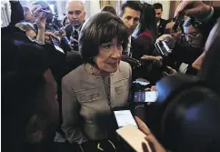  ?? ALEX WONG/GETTY IMAGES ?? U.S. Sen. Susan Collins announced in a floor speech that she will vote for the nomination of Brett Kavanaugh.