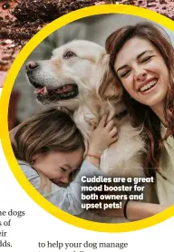  ?? ?? Cuddles are a great mood booster for both owners and upset pets!